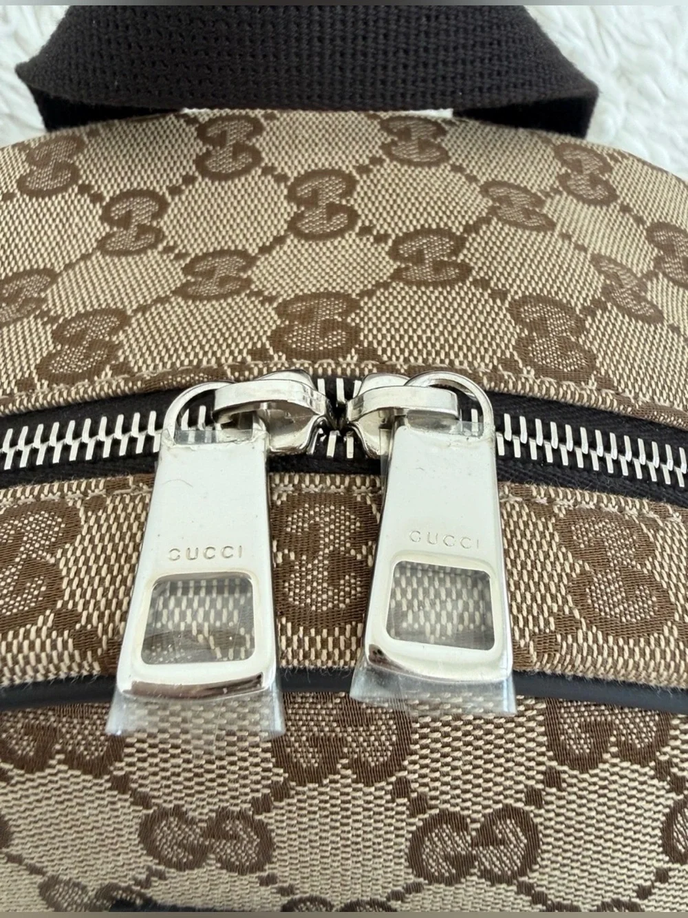 Gucci GG Canvas Backpack Beige Supreme Large 449906 Unused Full Boutique Set
